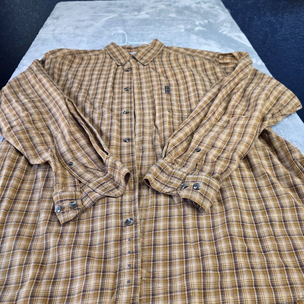 Columbia Long Sleeve Button Shirt Men Large Brown Plaid Flannel